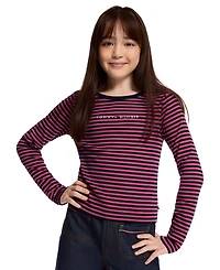 Tommy Hilfiger Girls 7-16 Feeder Stripe Rib Long-Sleeve T-Shirt