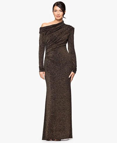 Betsy & Adam Women's Off-The-Shoulder Long-Sleeve Dress