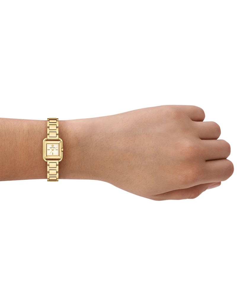 Tory Burch Women's The Kira Square Small Gift Set Quartz Three-Hand Gold Stainless Steel, 19mm