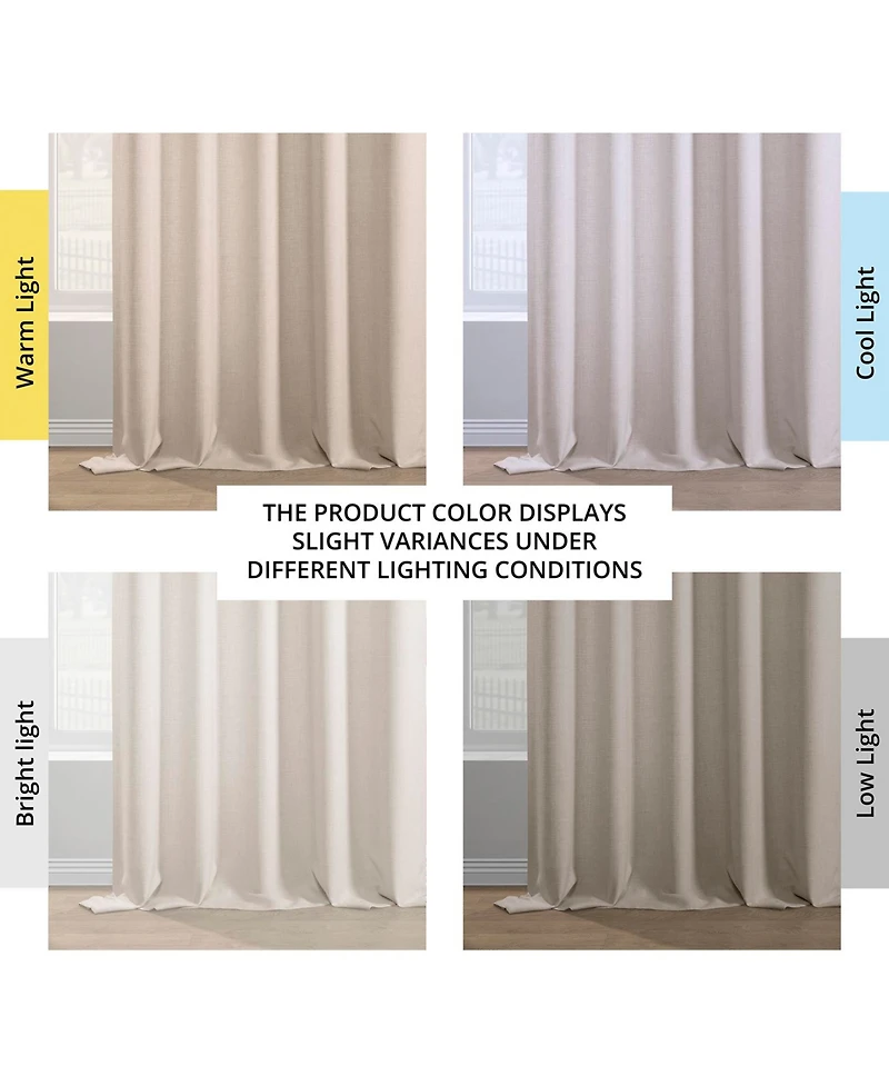 Half Price Drapes Parchment Cream Italian Faux Linen Room Darkening Curtain
