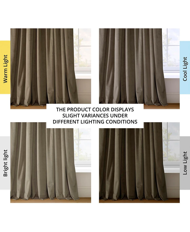 Half Price Drapes Denver Taupe Signature Velvet Blackout Curtain