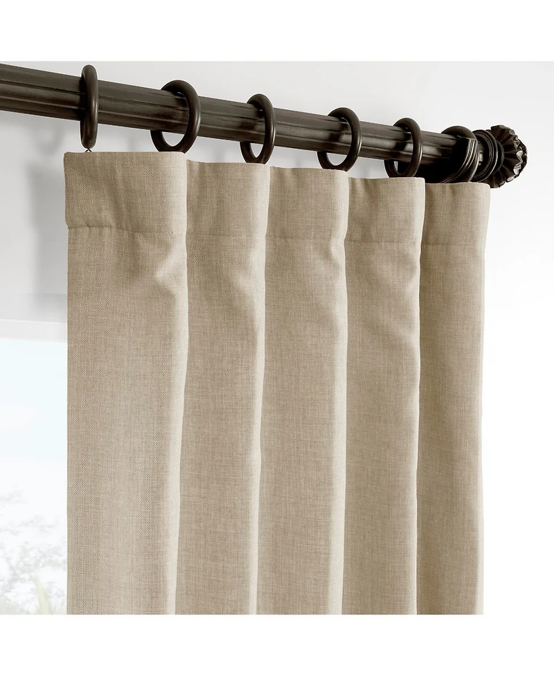 Half Price Drapes Sepia Tan Italian Faux Linen Room Darkening Curtain