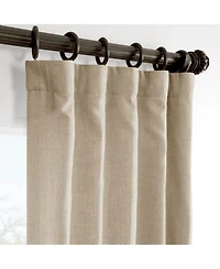 Half Price Drapes Sepia Tan Italian Faux Linen Room Darkening Curtain