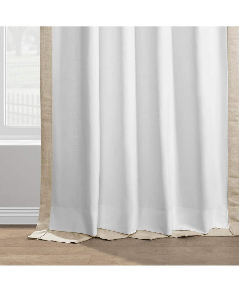 Half Price Drapes Sepia Tan Italian Faux Linen Room Darkening Curtain