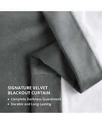 Half Price Drapes Natural Grey Signature Velvet Blackout Curtain