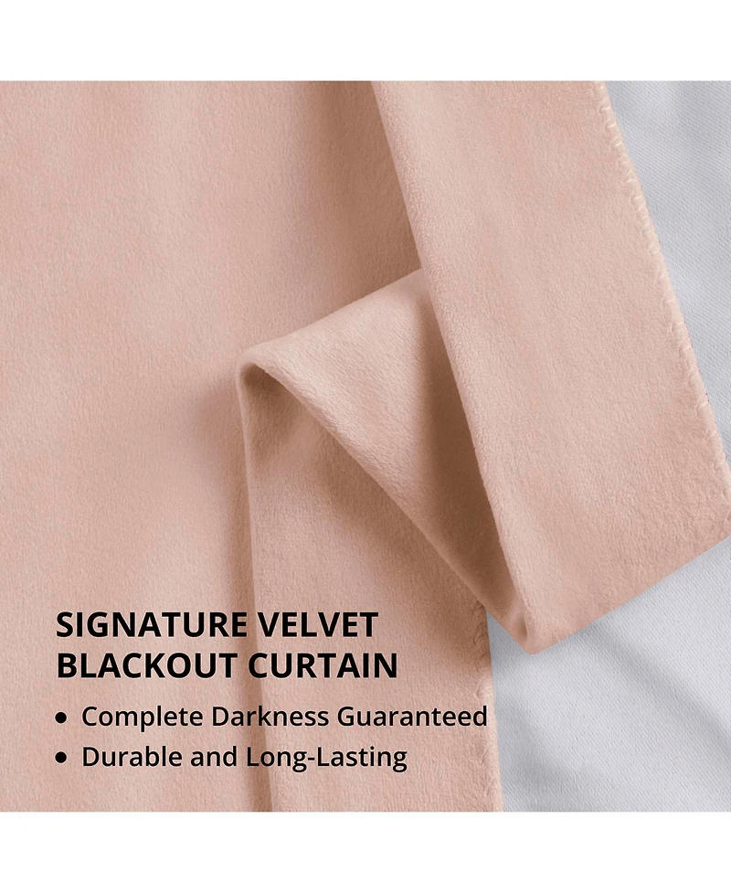 Half Price Drapes Rosey Dawn Signature Velvet Blackout Curtain