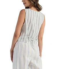 Bcx Juniors' Resort Striped V-Neck Vest