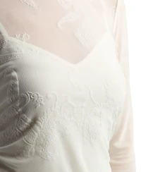 Bcx Juniors' Flocked Long-Sleeve Top