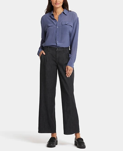 Nydj Women's Teresa Wide Leg Ankle Pleated Jeans