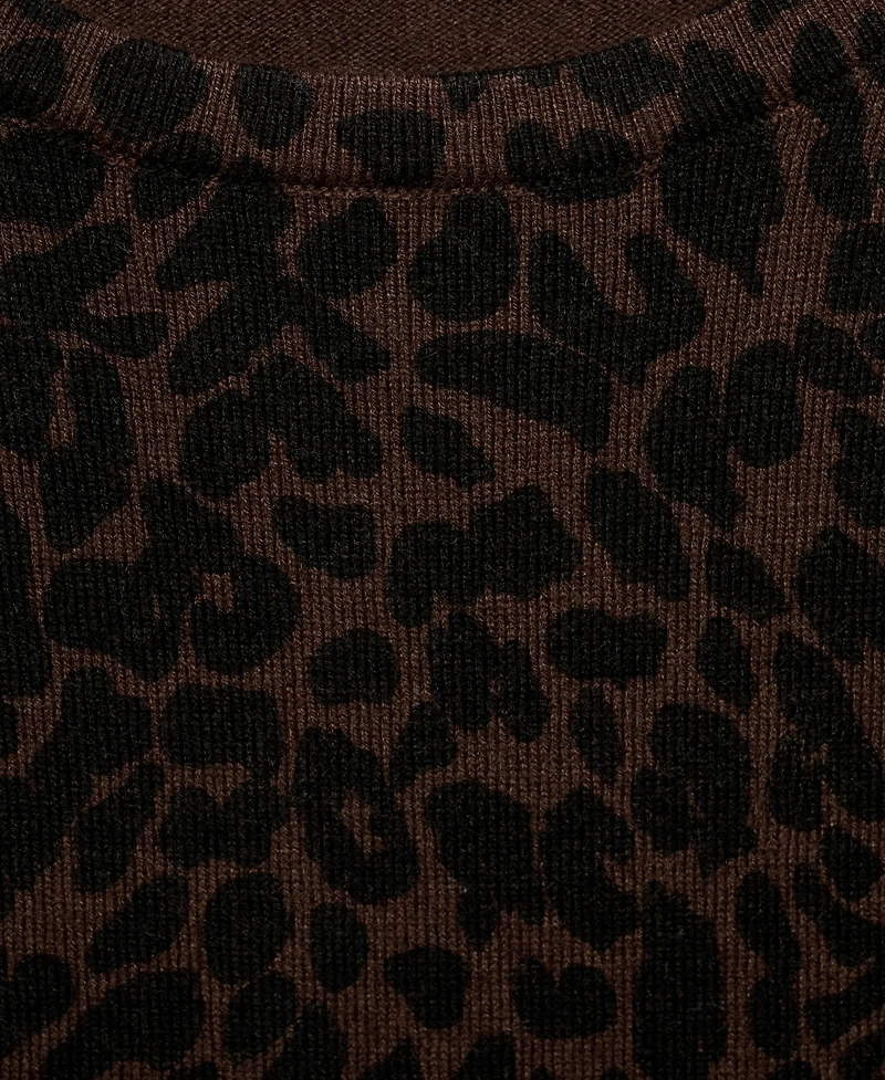 Mango Women's Ribbed Leopard-Print Sweater