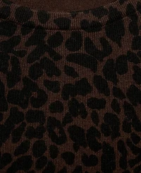 Mango Women's Ribbed Leopard-Print Sweater
