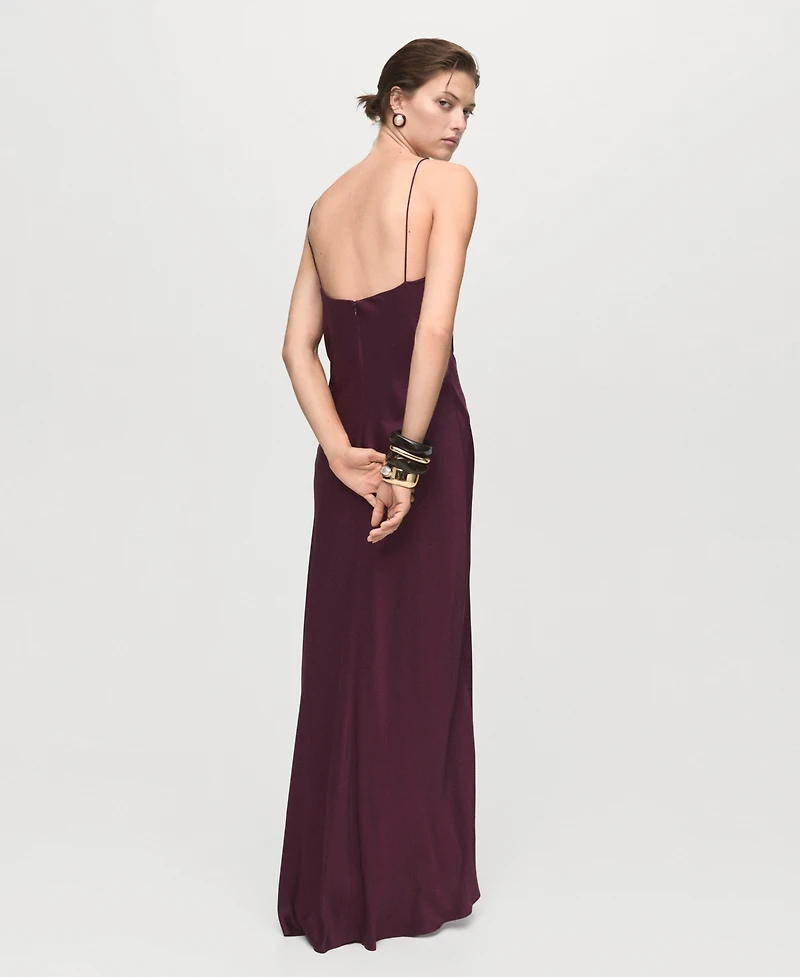 Mango Women's V-Neck Satin Dress