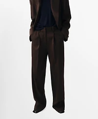 Mango Women's Pleated Straight-Leg Suit Pants