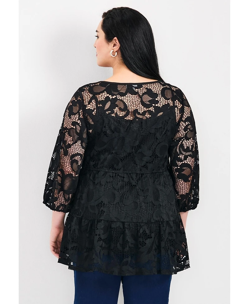 Avenue Women's Plus Lucille Lace Tunic