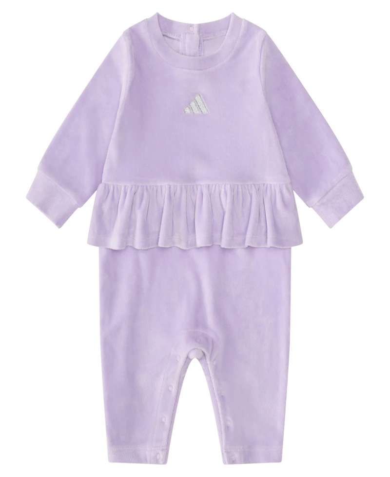 adidas Baby Girls Long-Sleeve Ruffle Waist Coverall