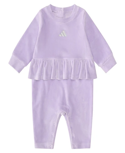 adidas Baby Girls Long-Sleeve Ruffle Waist Coverall
