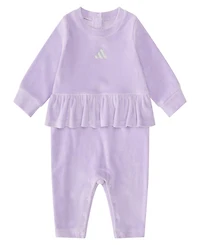 adidas Baby Girls Long-Sleeve Ruffle Waist Coverall