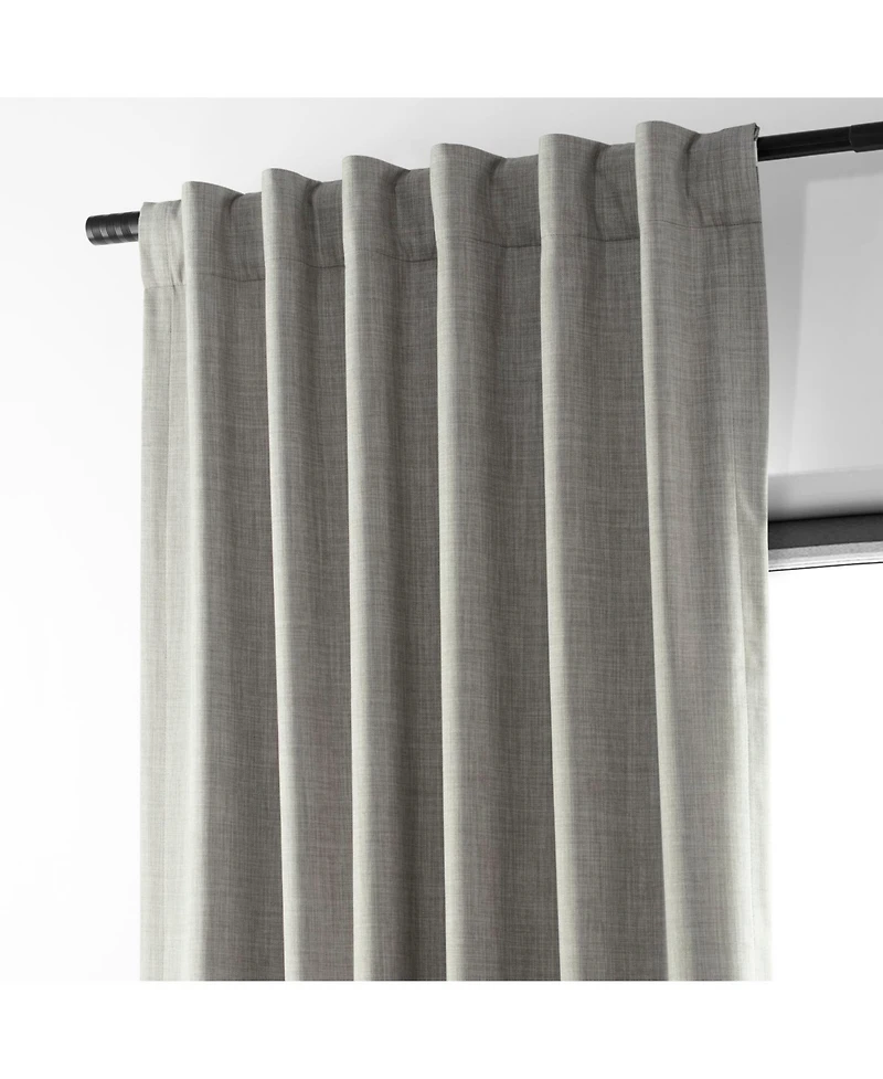 Half Price Drapes Dark Greige Performance Linen Hotel Blackout Curtain