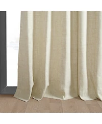 Half Price Drapes Natural Light Beige Thermal Cross Linen Weave Blackout Curtain