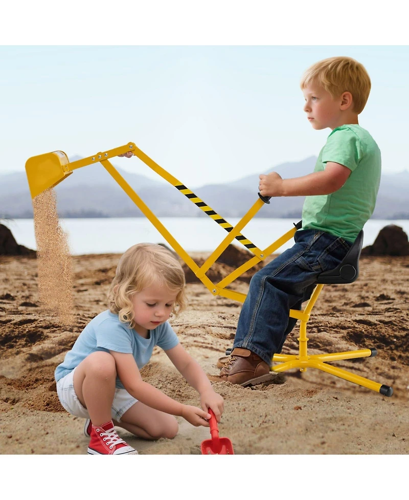 Sand Digger with 2-Handed Controls and Flexible Shovel for 3+ Years Old Kids