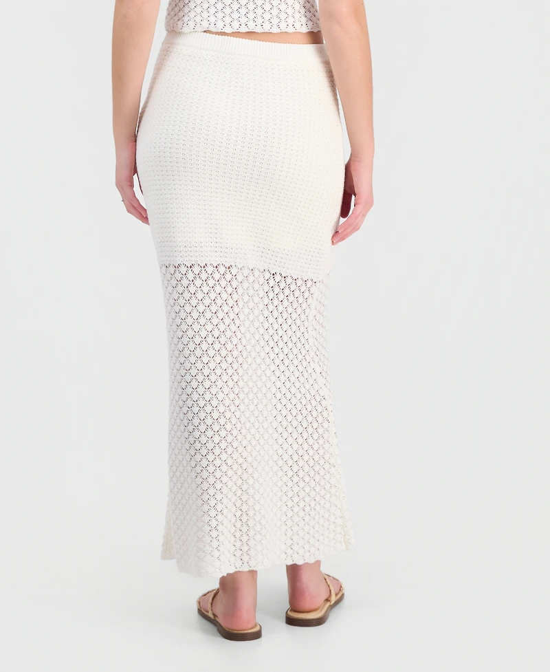 Hooked Up by Iot Juniors' Pull-On Crochet Maxi Skirt
