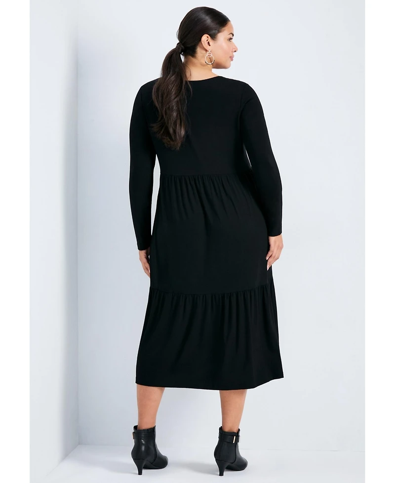 Avenue Women's Plus Nylah Tiered Knit Dress