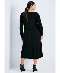 Avenue Women's Plus Nylah Tiered Knit Dress