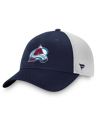 Fanatics Men's Navy/White Colorado Avalanche Core Primary Logo Trucker Adjustable Hat
