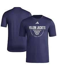 Adidas Men's Navy Georgia Tech Yellow Jackets Basketball Practice Net Arch Pregame T-Shirt