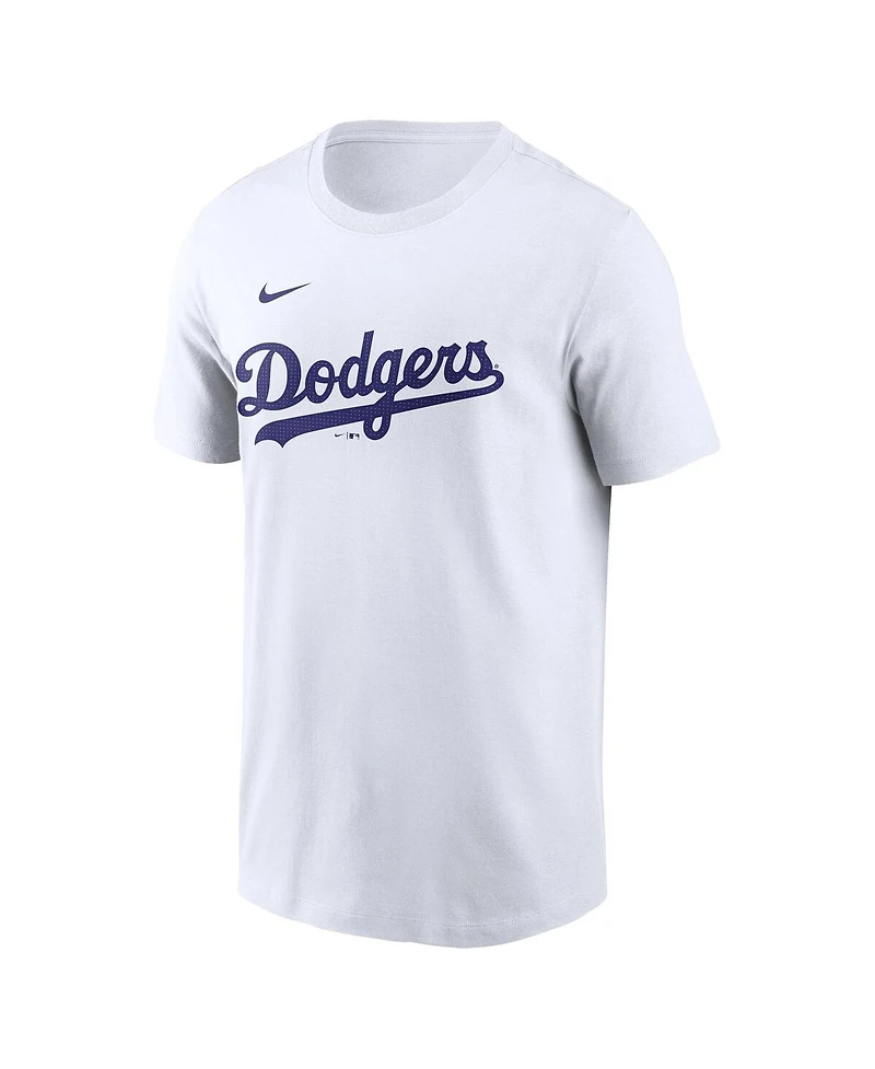 Nike Men's White Los Angeles Dodgers Kanji Fuse Name Number T-Shirt