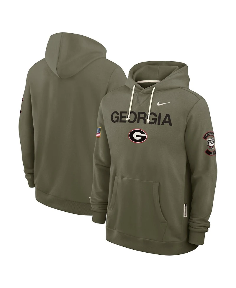 Nike Men's Olive Georgia Bulldogs 2025 Military Appreciation Dri-fit Hoodie