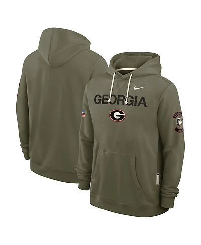 Nike Men's Olive Georgia Bulldogs 2025 Military Appreciation Dri-fit Hoodie