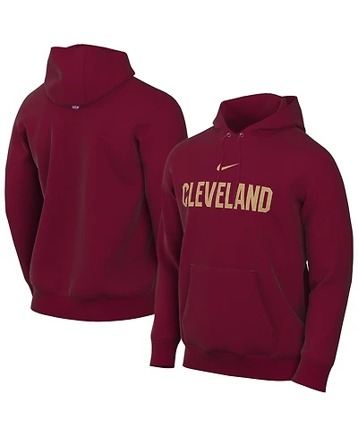 Nike Men's Wine Cleveland Cavaliers Sportswear Essential Wordmark Club Hoodie