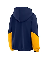 Fanatics Women's Navy Milwaukee Brewers Oversized Time to Win Pullover Hoodie