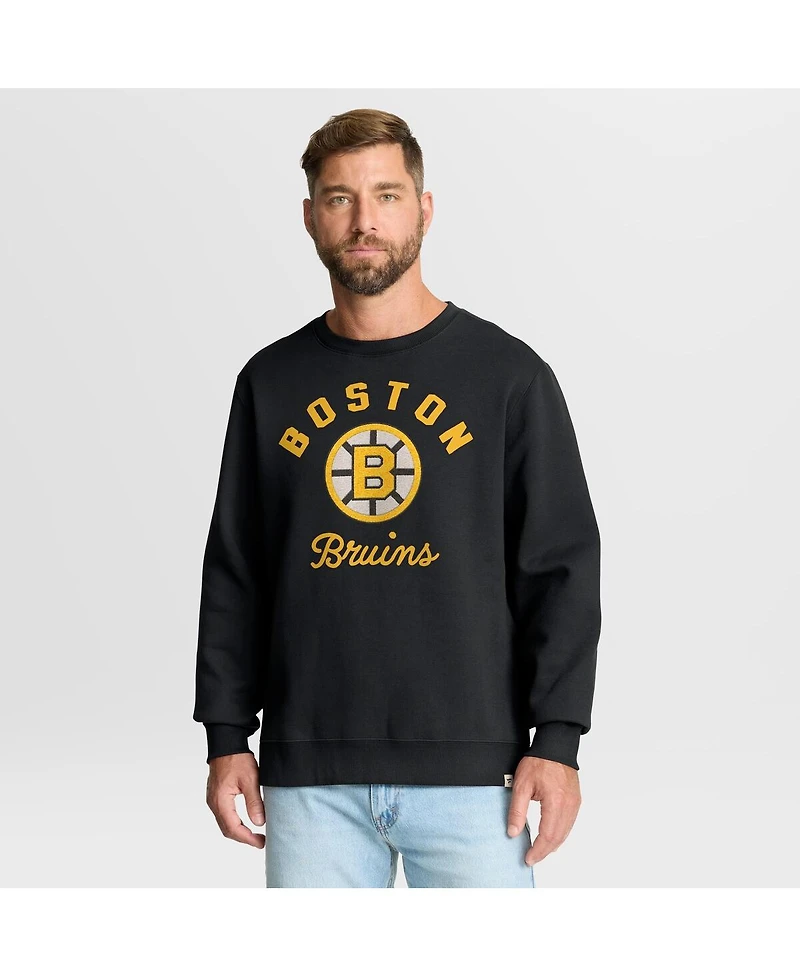 Fanatics Men's Black Boston Bruins Vintage Stickler Sweatshirt
