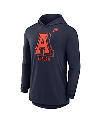 Nike Men's Navy Auburn Tigers Legacy Tri-Blend Dri-fit Long Sleeve Hoodie T-Shirt