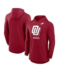 Nike Men's Crimson Oklahoma Sooners Legacy Tri-Blend Dri-fit Long Sleeve Hoodie T-Shirt