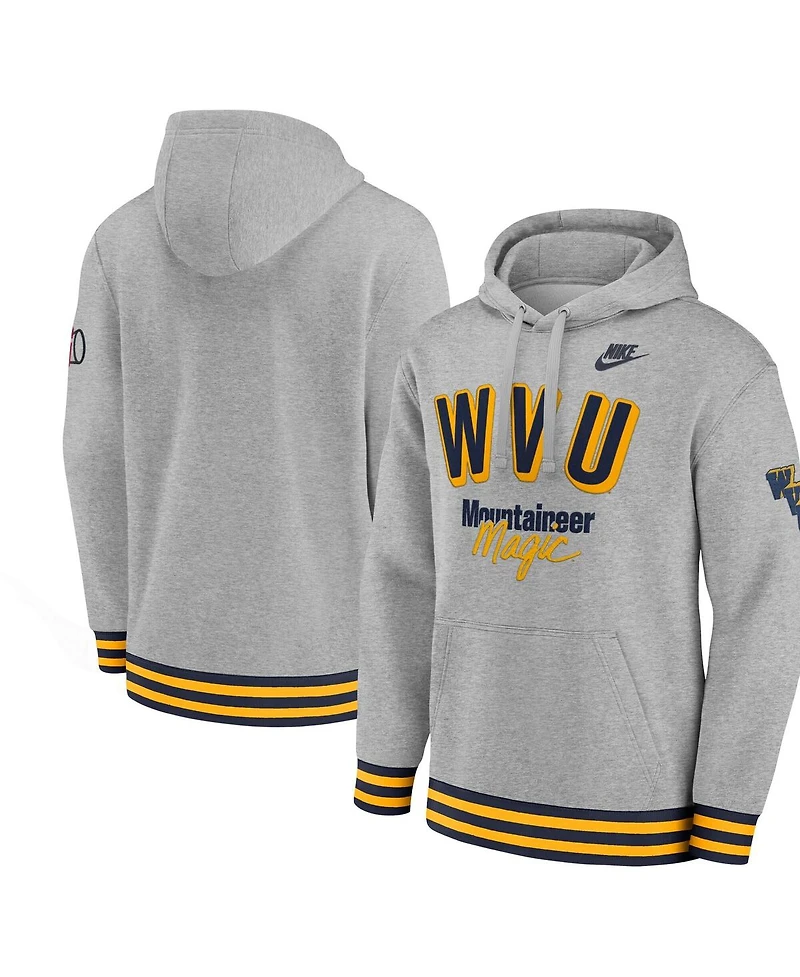 Nike Men's Heather Gray West Virginia Mountaineers Legacy Retro Pullover Hoodie