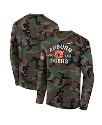 Nike Men's Camo Auburn Tigers 2025 Military Appreciation Legend Dri-fit Long Sleeve T-Shirt