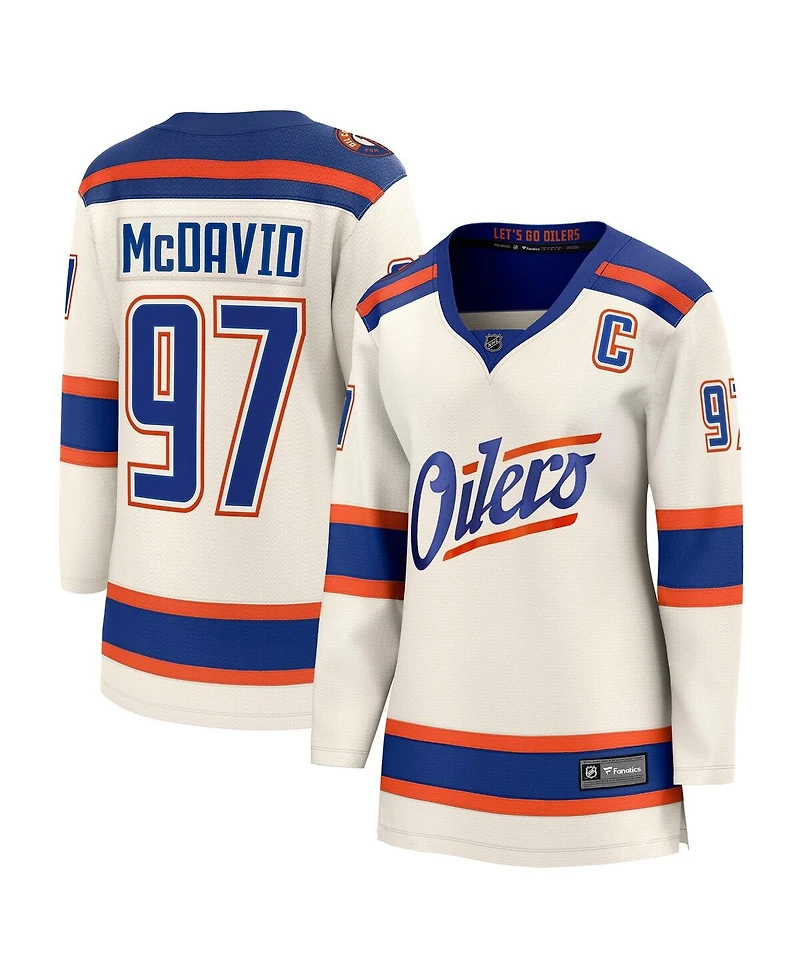 Fanatics Women's Connor McDavid Light Beige Edmonton Oilers Alternate Breakaway Jersey