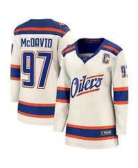 Fanatics Women's Connor McDavid Light Beige Edmonton Oilers Alternate Breakaway Jersey