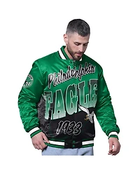 Starter Men's Kelly Green Philadelphia Eagles Retro Pass Rush Varsity Full-Snap Jacket