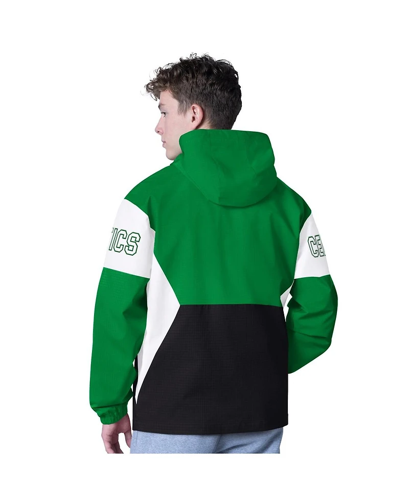G-iii Sports by Carl Banks Men's Kelly Green/Black Boston Celtics Tailgate Half-Zip Hoodie