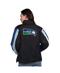 Starter Women's Black/College Navy Seattle Seahawks Thursday Night Gridiron Half-Zip Jacket