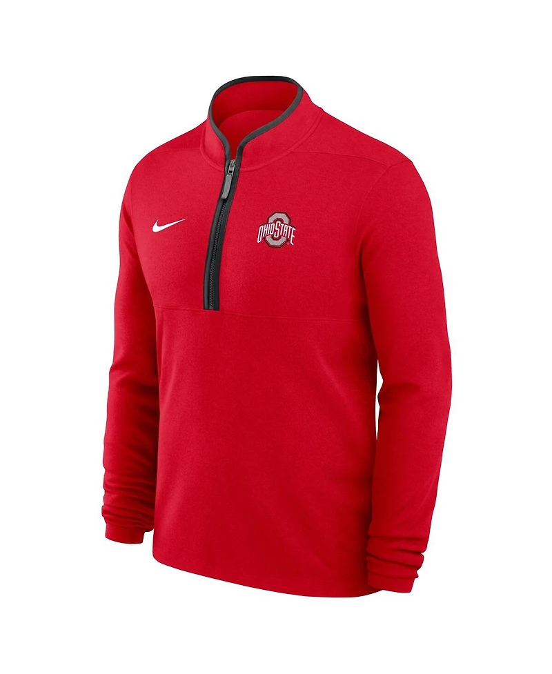 Nike Men's Scarlet Ohio State Buckeyes Courtside Victory Dri-fit Half-Zip Pullover Sweatshirt