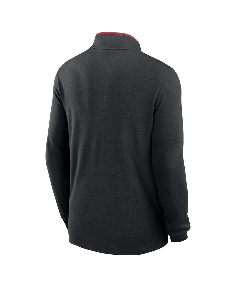 Nike Men's Black Alabama Crimson Tide Courtside Victory Dri-fit Half-Zip Pullover Sweatshirt