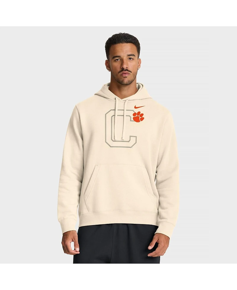 Nike Men's Cream Clemson Tigers Campus Shadow Hoodie