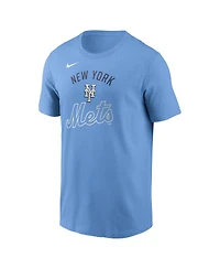 Nike Men's Light Blue New York Mets Early Innings Stack T-Shirt