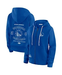 Wear by Erin Andrews Women's Blue Golden State Warriors Full-Zip Raglan Hoodie