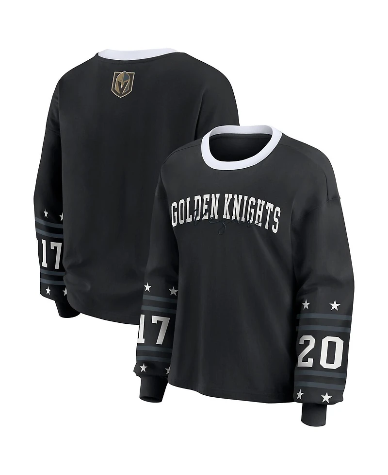 Wear by Erin Andrews Women's Black Vegas Golden Knights Long-Sleeve Sport T-Shirt